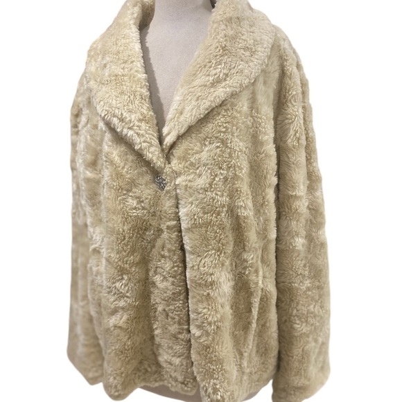 FAUX FUR SATIN LINED DRESSY OVERCOAT FOR ANY FORMAL OCCASION by VENEZIA - Picture 1 of 14
